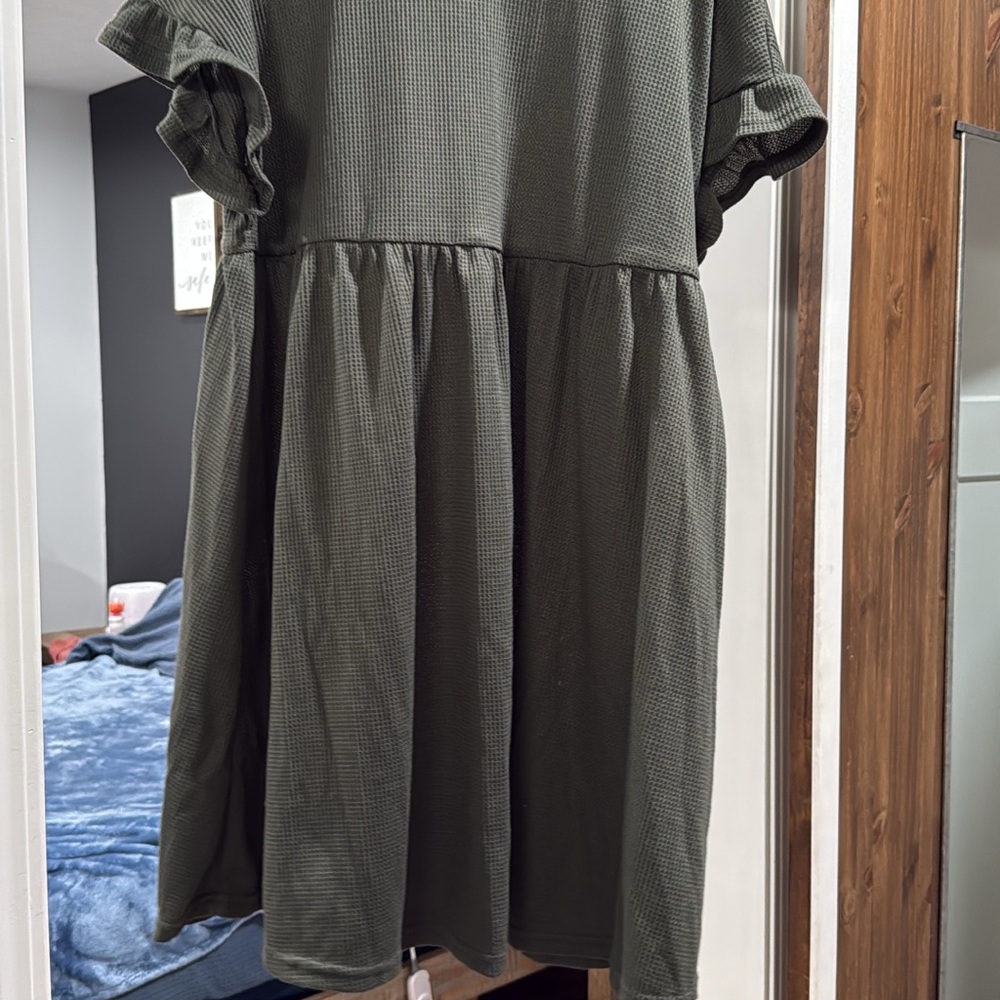 SHEIN Olive Green Kids Casual Dress